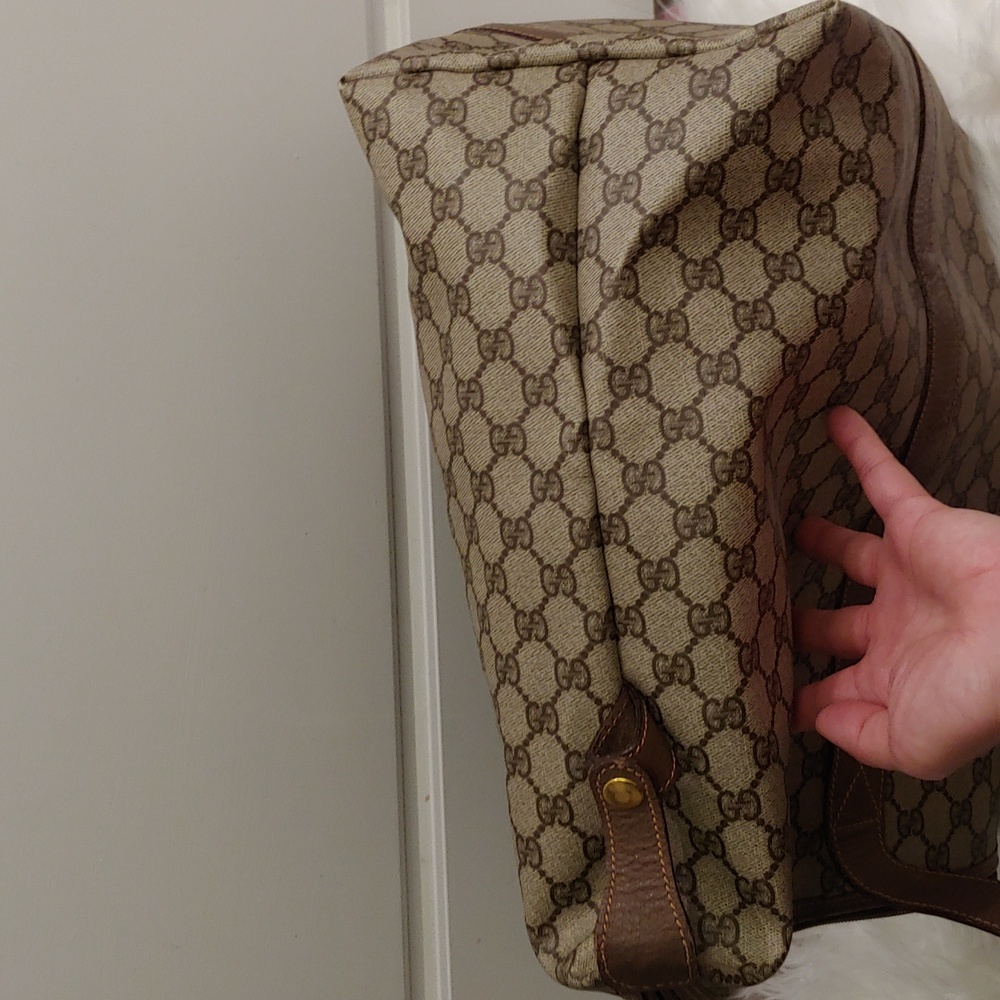Authentic Vintage Gucci GG Monogram Supreme Duffel Carry on Weekender Travel Bag - Picture 6 of 10